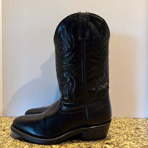 Men’s Laredo Black Leather Cowboy Boots Size8D Worn once!